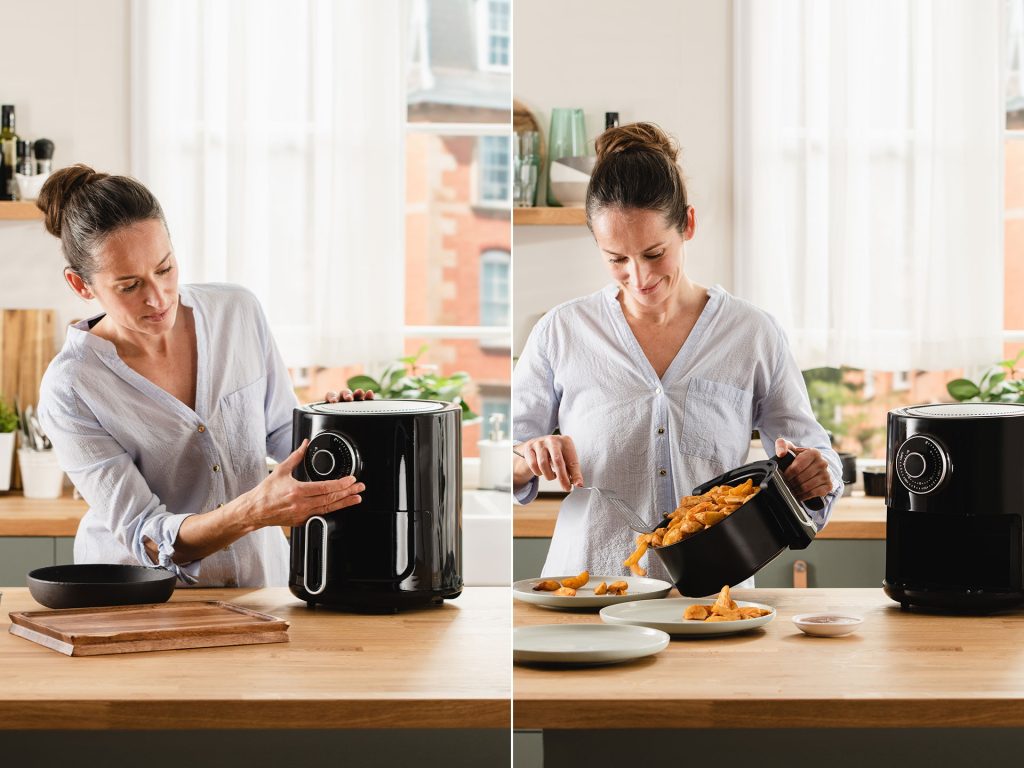 Panou de control al friteuzei cu aer cald Delimano STAR cu doua discuri