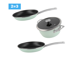 Set Nordic (Tigaie 24 cm + Tigaie 28 cm + Cratita cu capac 20 cm)