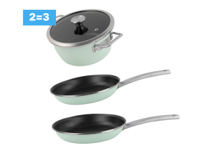 Set Nordic (Tigaie 24 cm + Tigaie 28 cm + Cratita cu capac 24 cm)