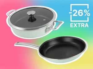 Tava rotunda cu capac Delimano Nordic Mint 28 cm