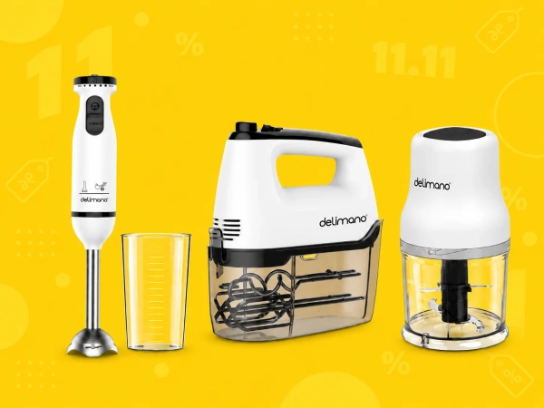 Set 11- Blender de mână Primera + Mixer cu depozitare Primera + Mărunțitor Primera